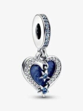 Pandora Blue Crystal Heart Dangle Bracelet Charm